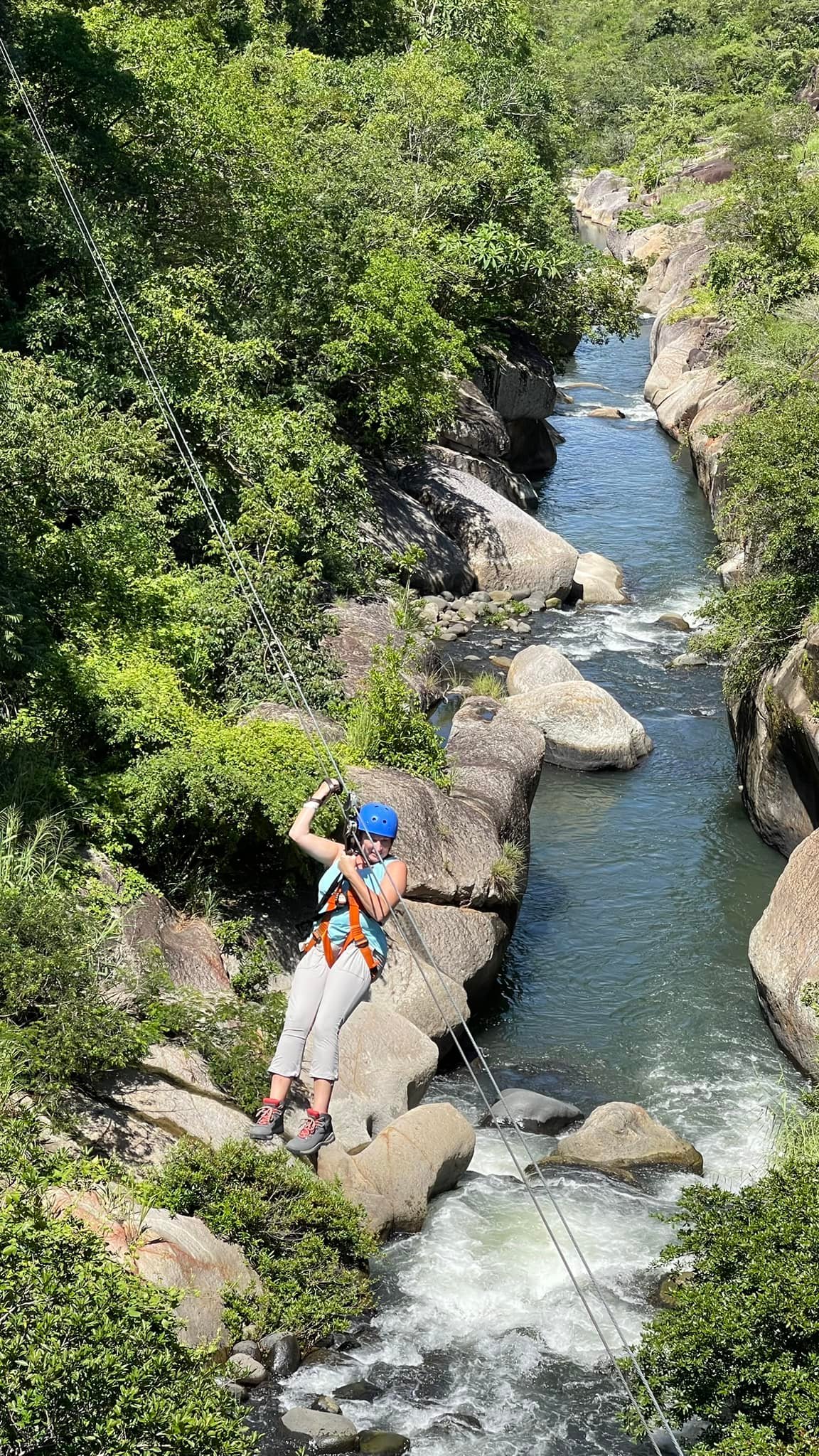 Guest zip-lining on a Costa Rica excursion in Guanacaste