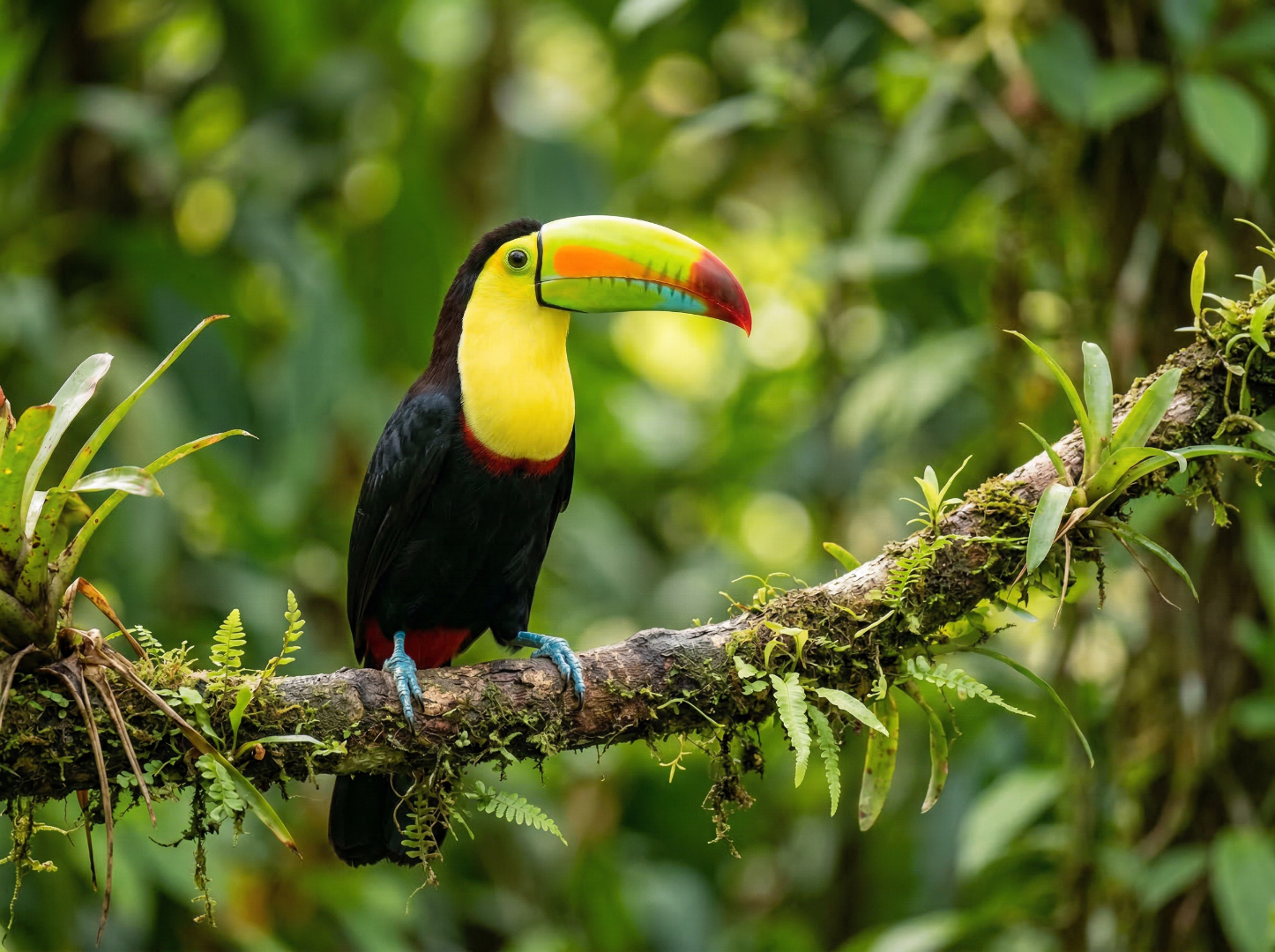 Costa Rica wildlife guide featuring a toucan